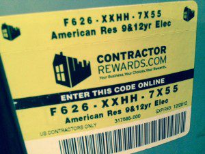 hot water warranty tag