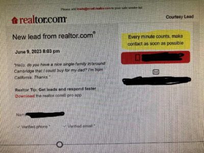 Lead from Realtor.com